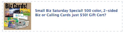 small business saturday one day sale