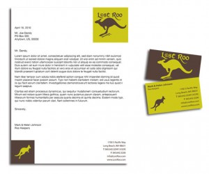Lost Roo Logo Development, Collateral