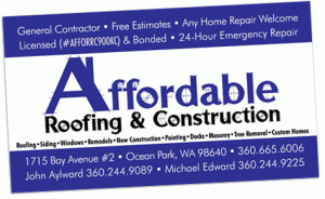 Affordable Roofing & Construction Business Card